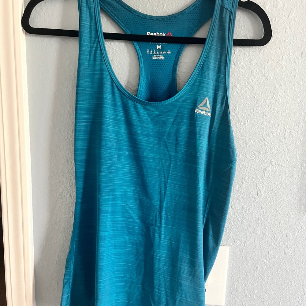 Reebok Blue Fitted Racerback Tank Top